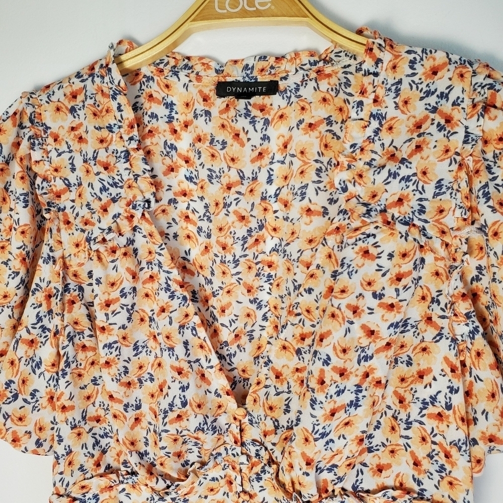 Dynamite Orange and White Crop Top - Picture 6 of 9